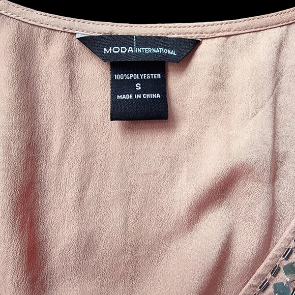 Moda International Beaded Cold Shoulder Blouse - Picture 2 of 7